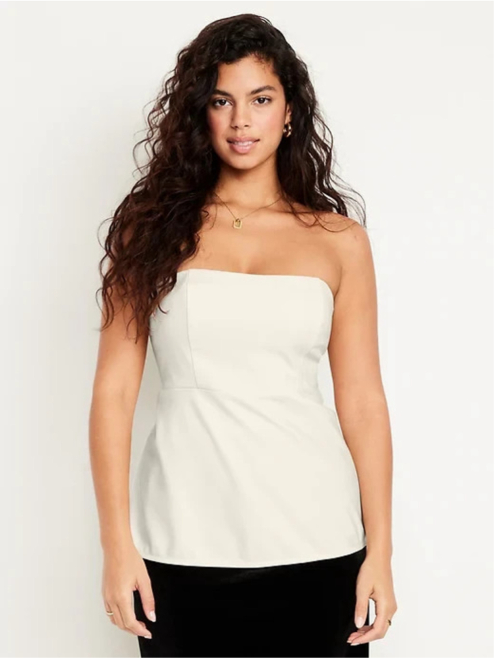 Old Navy Fitted Strapless Top Howlite in Beige Size 2X